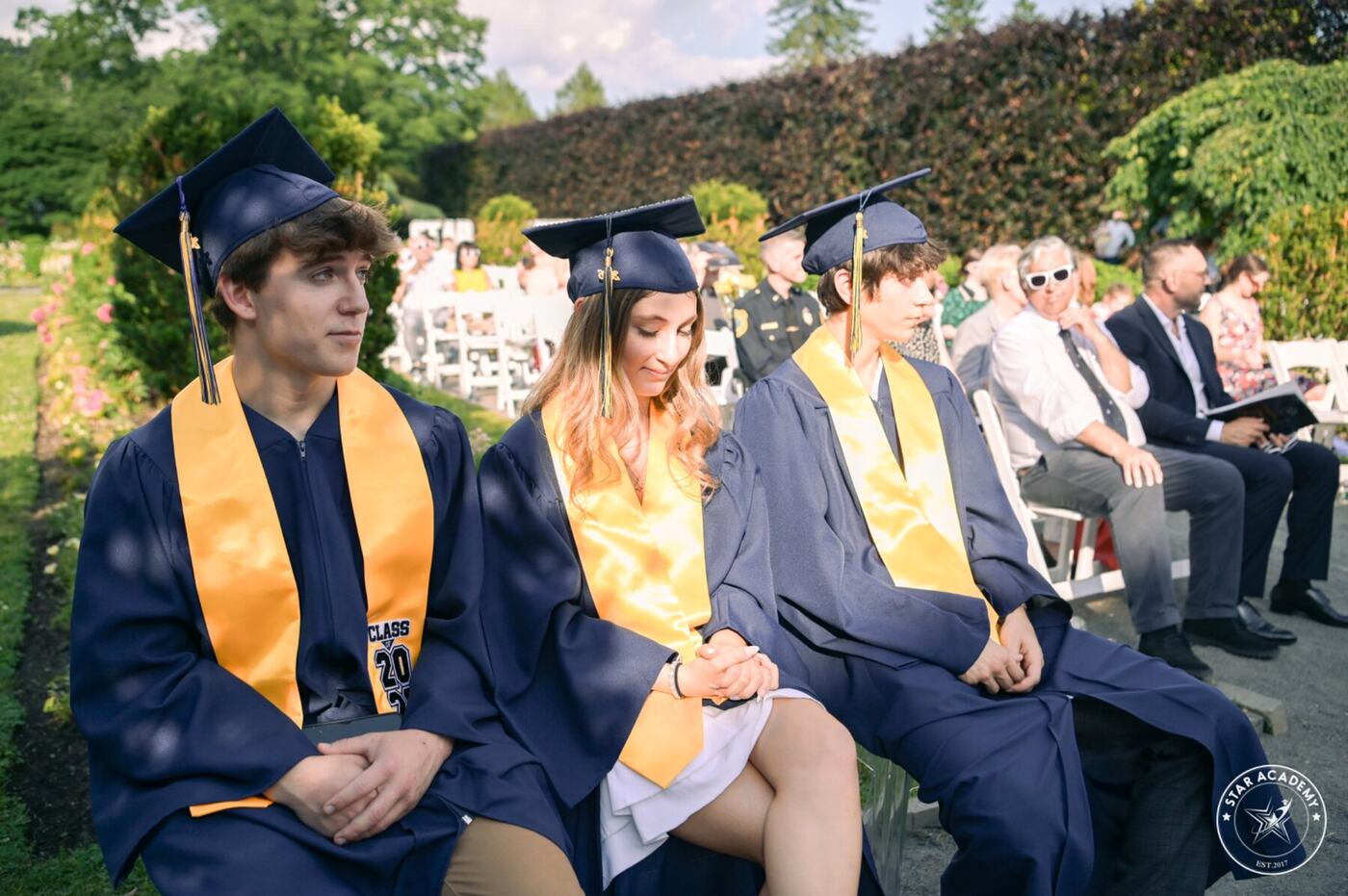 Graduates seated during commencement