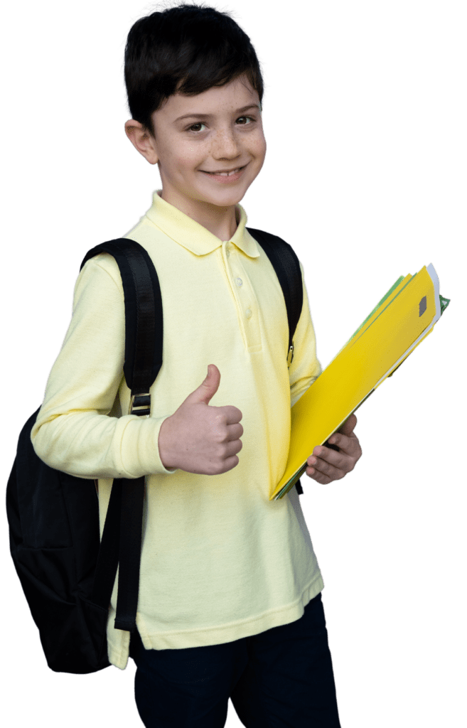 A Star Academy student with a backpack