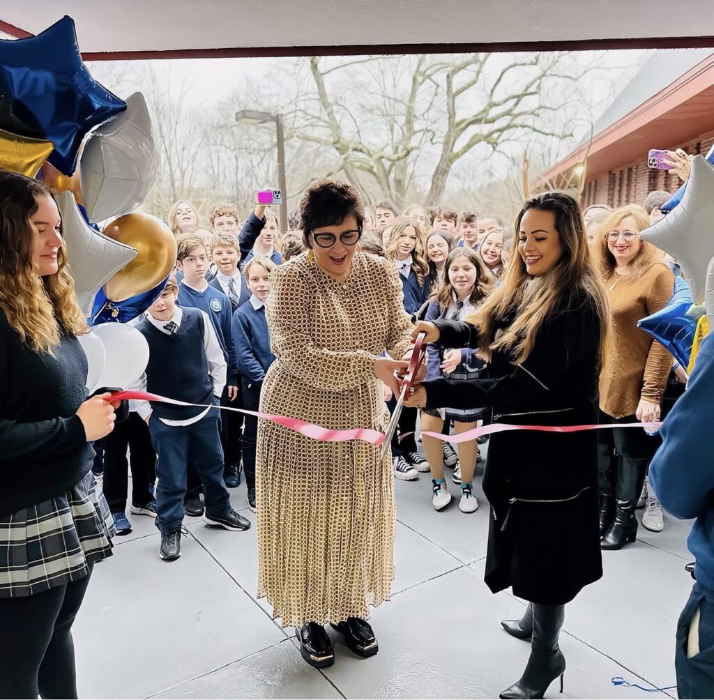 Ribbon cutting at the opening of the Upper School building on Brook Street, 2024